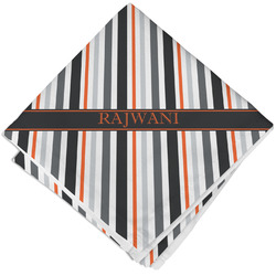 Gray Stripes Cloth Cocktail Napkin - Single w/ Name or Text