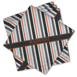 Gray Stripes Cloth Cocktail Napkins - Set of 4 w/ Name or Text