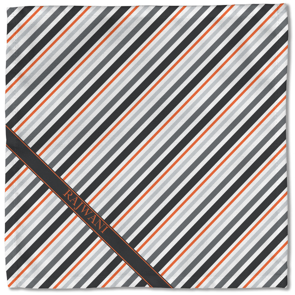 Gray Stripes Cloth Napkins - Personalized Lunch (Single Full Open)