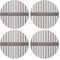 Gray Stripes Coaster Round Rubber Back - Apvl