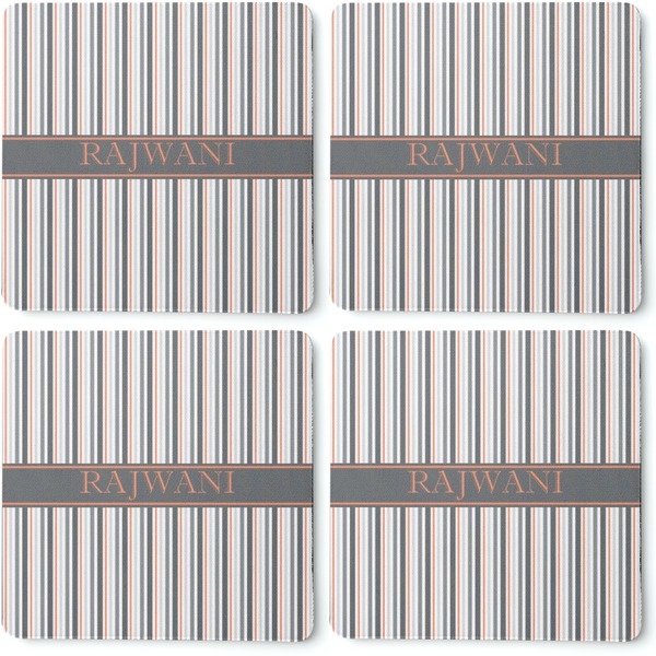 Gray Stripes Coaster Rubber Back - Apvl