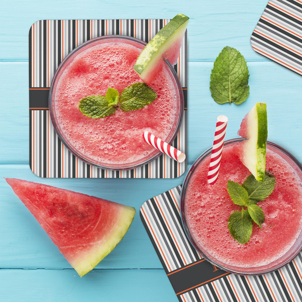 Gray Stripes Coaster Set - LIFESTYLE