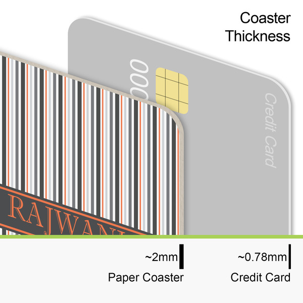 Gray Stripes Coaster Thickness
