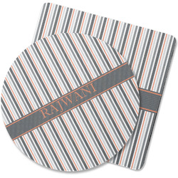 Gray Stripes Rubber Backed Coaster (Personalized)