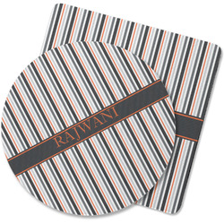 Gray Stripes Rubber Backed Coaster (Personalized)