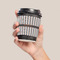 Gray Stripes Coffee Cup Sleeve - LIFESTYLE