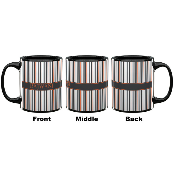 Gray Stripes Coffee Mug - 11 oz - Black APPROVAL