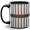 Gray Stripes Coffee Mug - 11 oz - Full- Black
