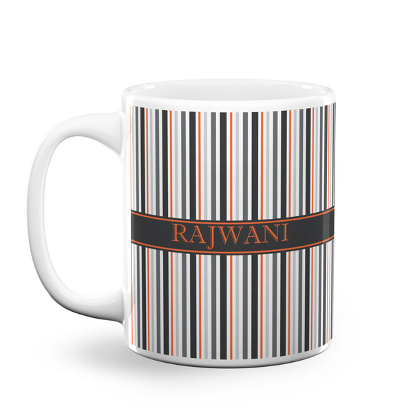 Custom Gray Stripes Coffee Mug (Personalized)