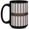 Gray Stripes Coffee Mug - 15 oz - Black Full