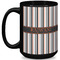 Gray Stripes 15 Oz Coffee Mug - Black (Personalized)
