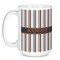 Gray Stripes Coffee Mug - 15 oz - White
