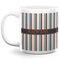 Gray Stripes 20 Oz Coffee Mug - White (Personalized)