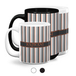 Gray Stripes Coffee Mugs (Personalized)