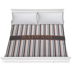 Gray Stripes Comforter - King (Personalized)
