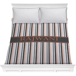 Gray Stripes Comforter - Full / Queen (Personalized)