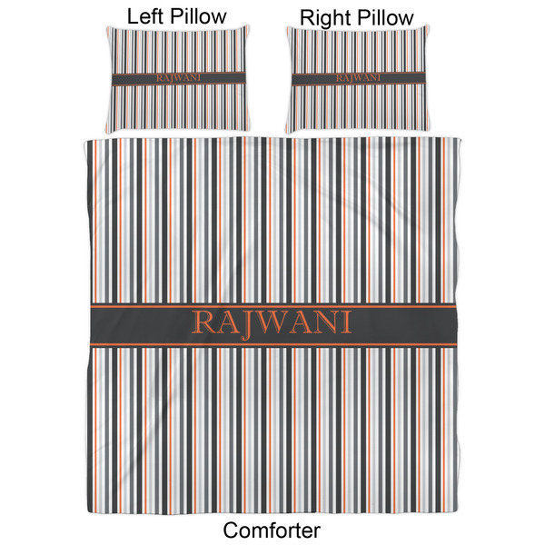 Gray Stripes Comforter Set - Queen - Approval