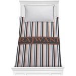 Gray Stripes Comforter - Twin (Personalized)