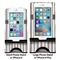 Gray Stripes Compare Phone Stand Sizes - with iPhones