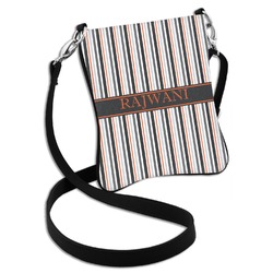 Gray Stripes Cross Body Bag - 2 Sizes (Personalized)
