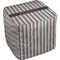 Gray Stripes Cube Poof Ottoman (Top)