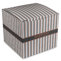 Gray Stripes Cube Favor Gift Boxes (Personalized)