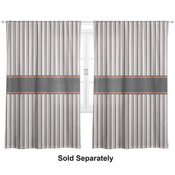 Custom Gray Stripes Curtain Panel - Custom Size