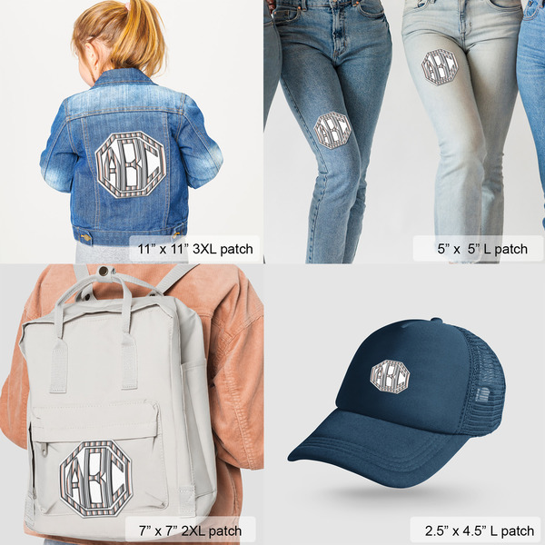 Gray Stripes Custom Shape Iron On Patches - LIFESTYLE