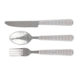 Gray Stripes Cutlery Set (Personalized)