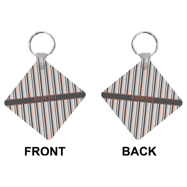 Gray Stripes Diamond Keychain (Front + Back)