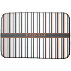 Gray Stripes Dish Drying Mat w/ Name or Text
