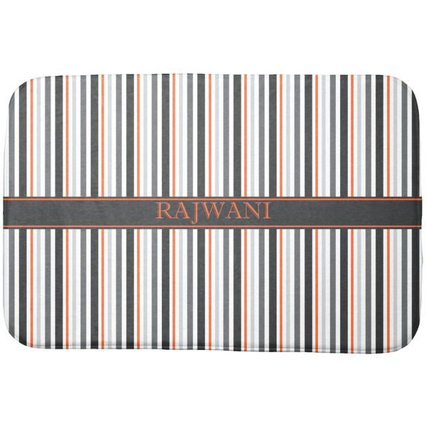 Custom Gray Stripes Dish Drying Mat w/ Name or Text