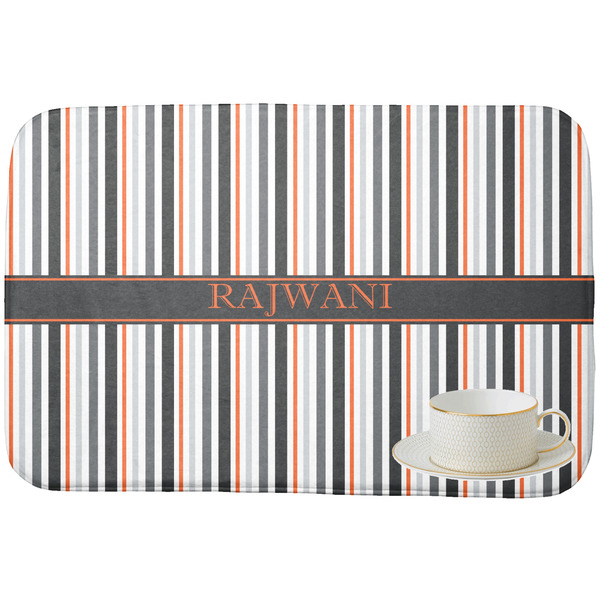 Gray Stripes Dish Drying Mat - with cup
