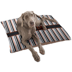 Gray Stripes Dog Bed - Large w/ Name or Text