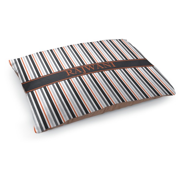 Custom Gray Stripes Dog Bed - Medium w/ Name or Text