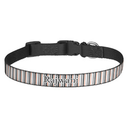 Gray Stripes Dog Collar - Medium (Personalized)