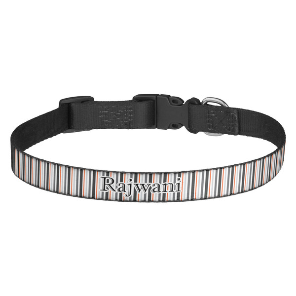 Custom Gray Stripes Dog Collar (Personalized)