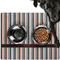 Gray Stripes Dog Food Mat - Large w/ Name or Text