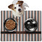 Gray Stripes Dog Food Mat - Medium LIFESTYLE