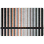 Gray Stripes Dog Food Mat w/ Name or Text