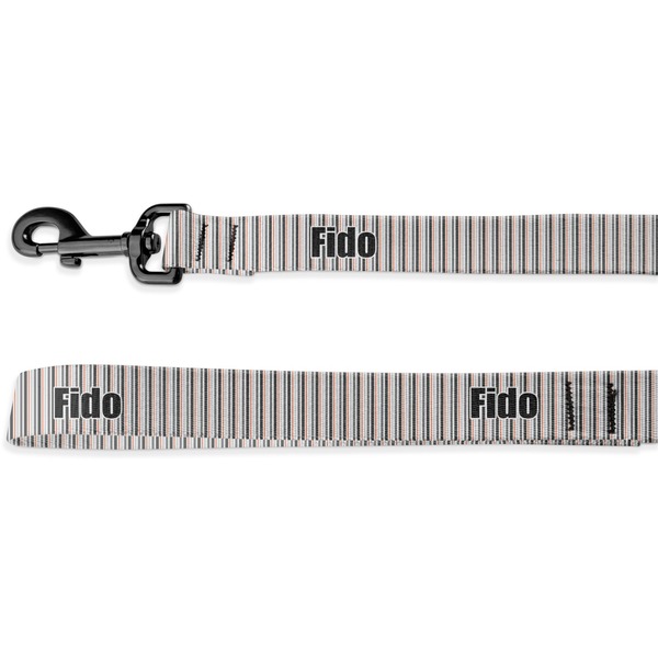 Custom Gray Stripes Deluxe Dog Leash - 4 ft (Personalized)