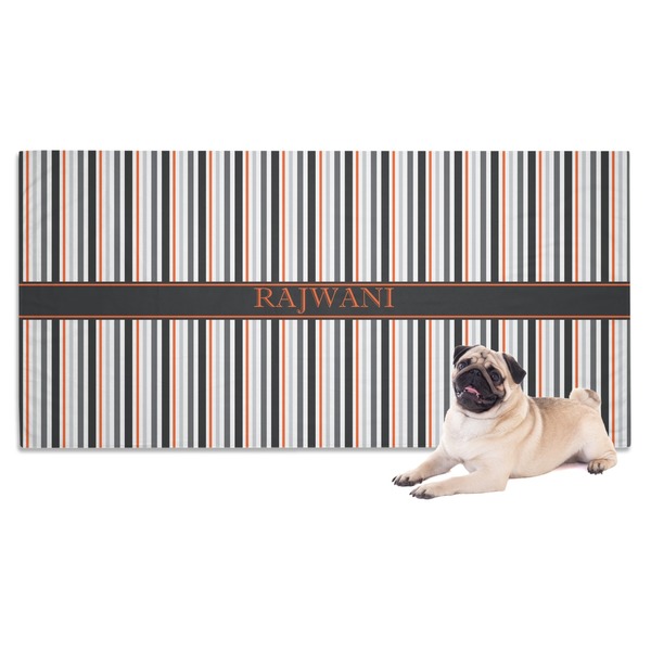 Custom Gray Stripes Dog Towel (Personalized)