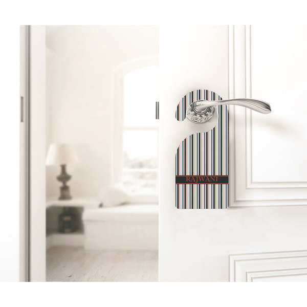 Gray Stripes Door Hanger - LIFESTYLE