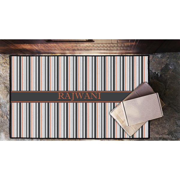 Gray Stripes Door Mat - LIFESTYLE (Lrg)