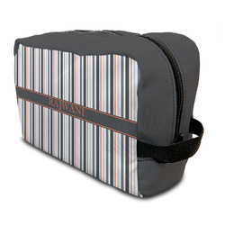 Gray Stripes Toiletry Bag / Dopp Kit (Personalized)