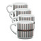 Gray Stripes Double Shot Espresso Mugs - Set of 4 Front