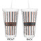 Gray Stripes Double Wall Tumbler with Straw - Approval