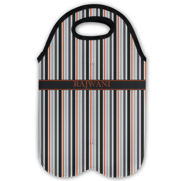 Gray Stripes Double Wine Tote - Flat (new)