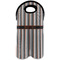 Gray Stripes Wine Tote Bag (2 Bottles) (Personalized)