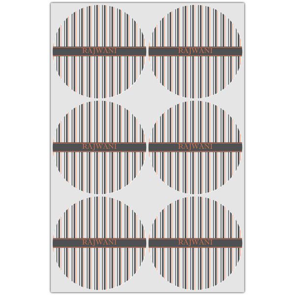 Gray Stripes Drink Topper - Large - Set of 6